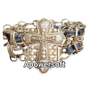 Silver Cross Statement Bracelet